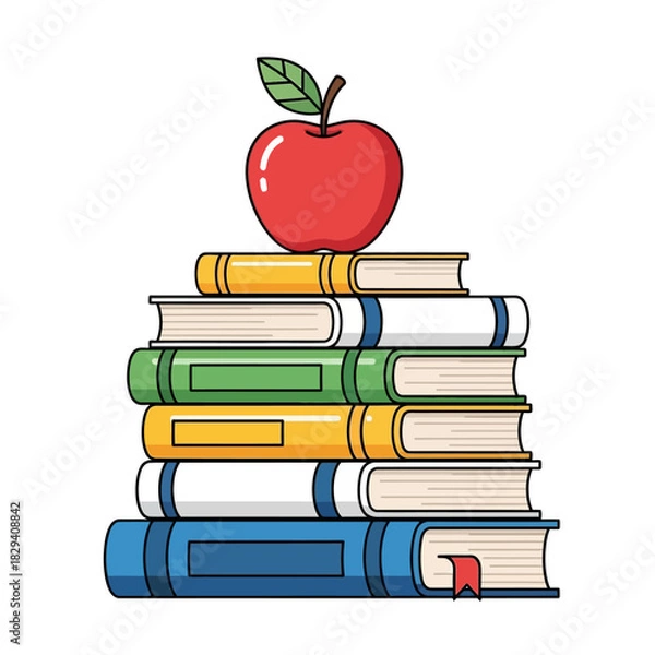 Obraz apple on books