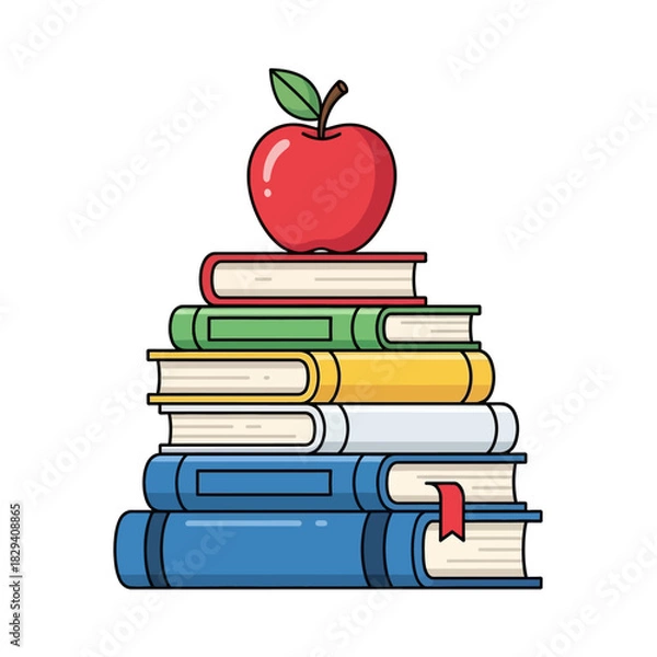 Obraz apple on books
