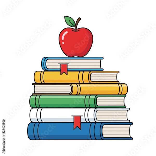 Obraz apple on books