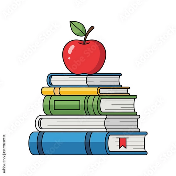 Obraz apple on books