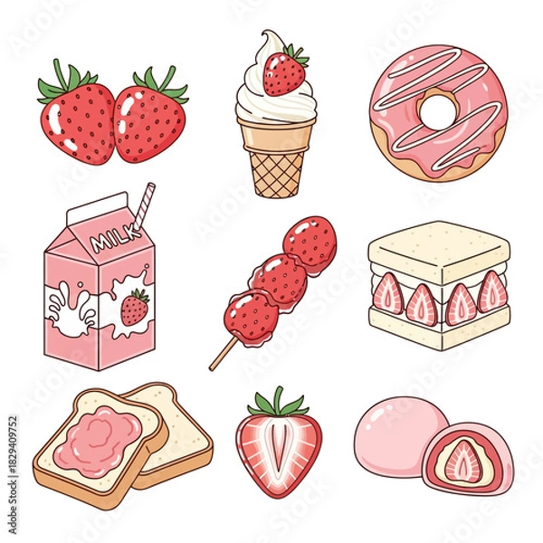 Obraz vector illustration of a set of desserts