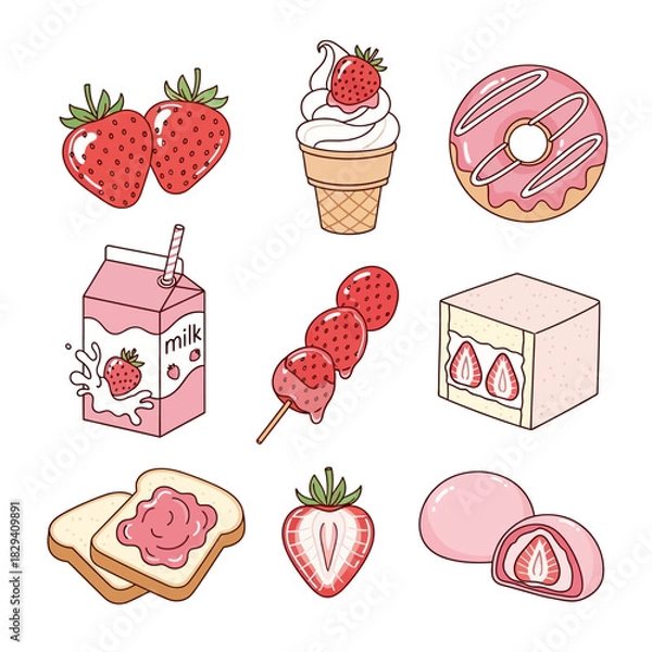 Obraz vector illustration of a set of desserts