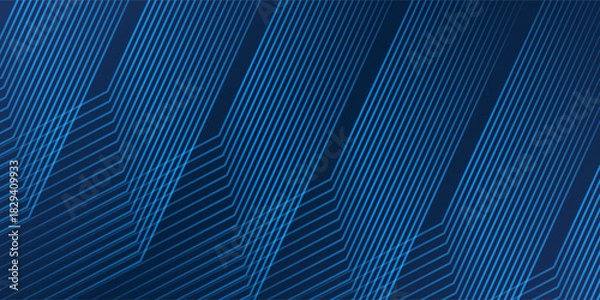 Fototapeta Dark blue background. Modern line stripes curve abstract presentation background. Luxury paper cut background. Abstract decoration 3d Vector illustration