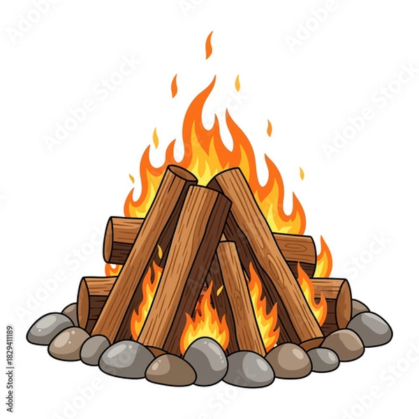 Obraz fire in the fireplace