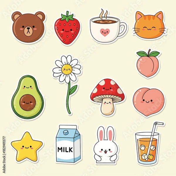 Obraz set of funny animals