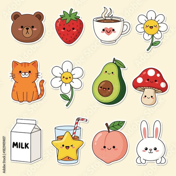 Obraz set of funny animals