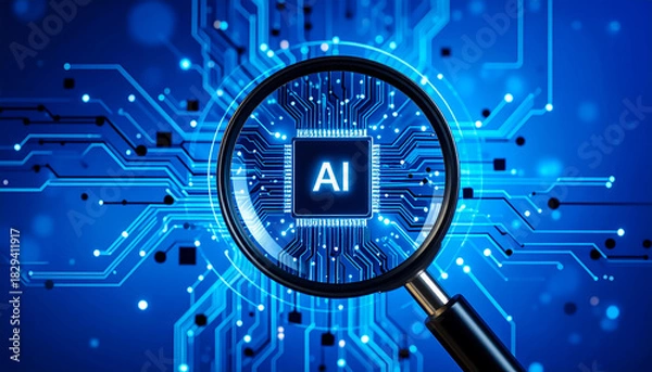 Fototapeta Artificial intelligence ai chip technology innovation search
