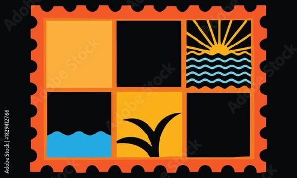 Fototapeta Vector illustration of an abstract grunge background with a vintage gold floral ornate frame border design element pattern