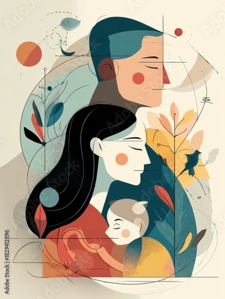 Fototapeta parenting abstract concept vector illustration set adoption of a child custody and guardianship foster care parent family conflict orphanage adoptive parents separation abstract metaphor no logos no 