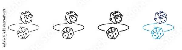 Fototapeta A collection of illustration chance icons that shape the future with various line styles, thicknesses and colors on a white background.