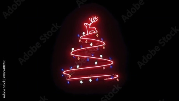 Fototapeta christmas tree lights