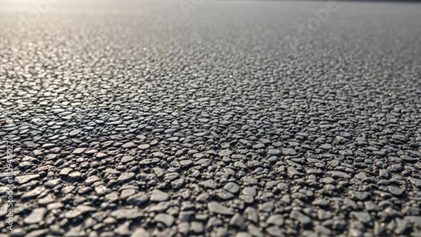 Fototapeta Anti-skid road surface texture in closeup view under sunlight  