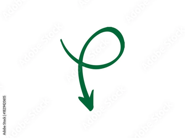 Obraz Downward Arrow icon and illustration design vector design 