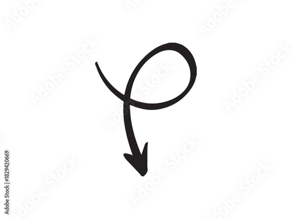 Obraz Downward Arrow icon and illustration design vector design 