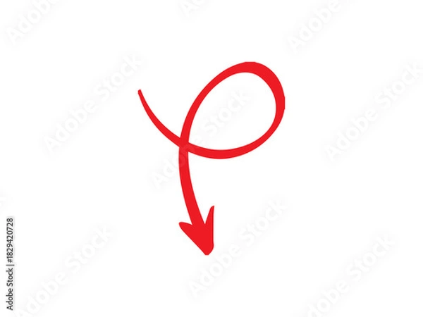 Obraz Downward Arrow icon and illustration design vector design 