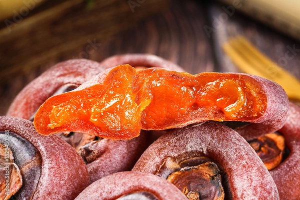 Obraz Fresh Persimmons Gongcheng Guangxi - Delicious Round Fruit