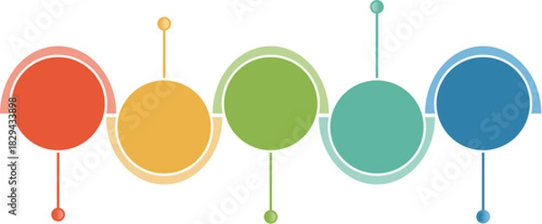 Obraz Colorful timeline infographic template vector illustration with circles and lines for business presentation and workflow design