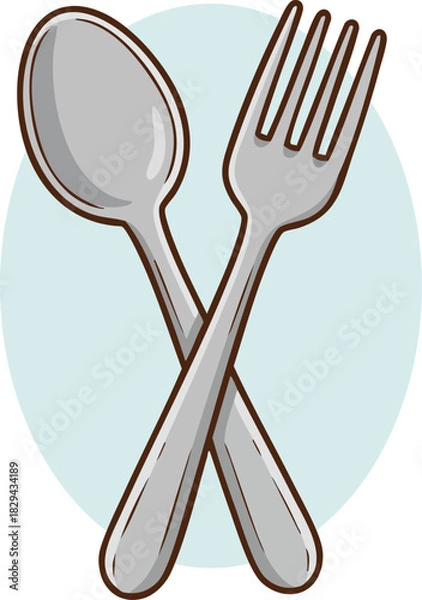 Fototapeta vector illustration of fork and spoon.