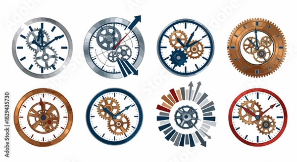 Obraz Clockwork mechanisms and gears collection