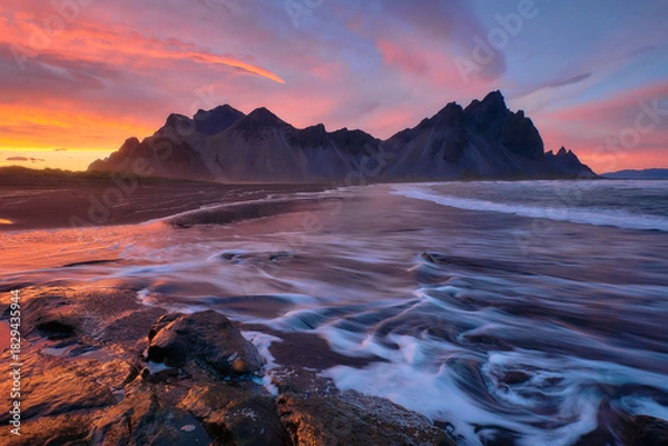 Obraz Sunset at Stokksnes