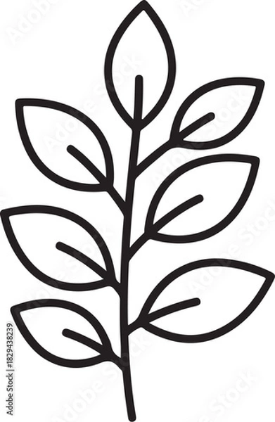 Obraz “Minimal Layered Botanical Stems Icon 