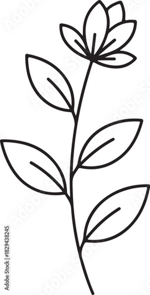 Obraz “Minimal Layered Botanical Stems Icon 