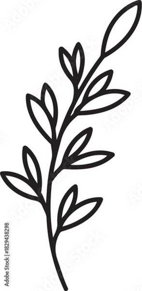 Obraz “Minimal Layered Botanical Stems Icon 