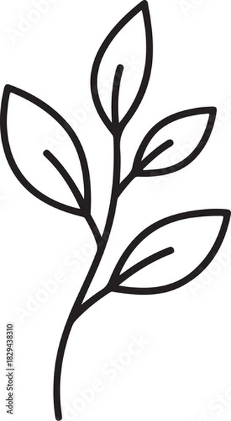 Obraz “Minimal Layered Botanical Stems Icon 