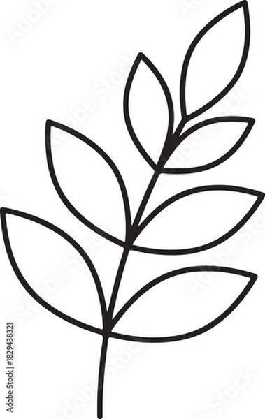 Obraz “Minimal Layered Botanical Stems Icon 