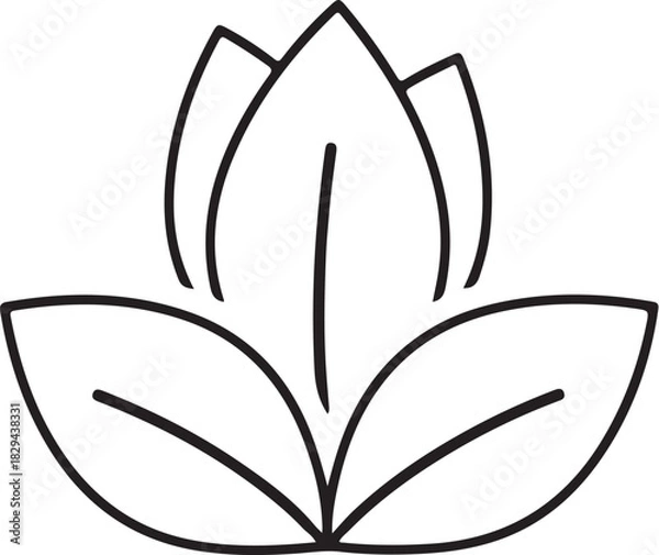 Obraz “Minimal Layered Botanical Stems Icon 