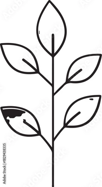 Obraz “Minimal Layered Botanical Stems Icon 