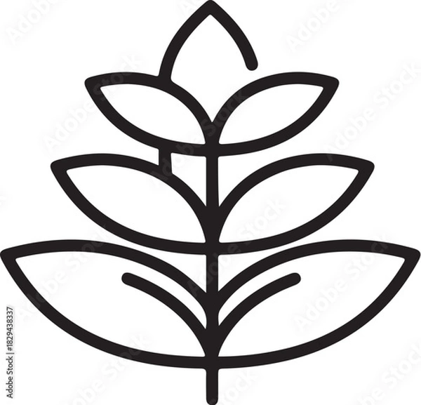 Obraz “Minimal Layered Botanical Stems Icon 