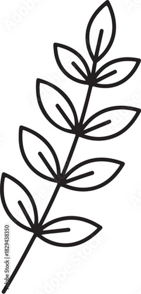 Obraz “Minimal Layered Botanical Stems Icon 