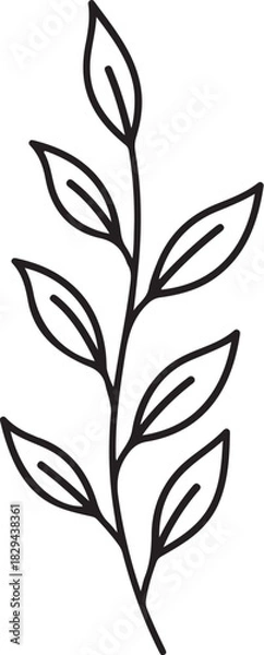 Obraz “Minimal Layered Botanical Stems Icon 