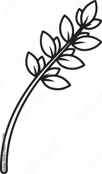 Obraz “Minimal Layered Botanical Stems Icon 