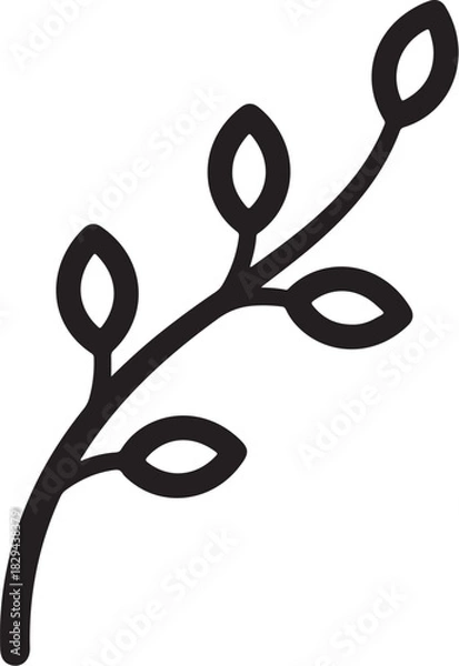 Obraz “Minimal Layered Botanical Stems Icon 