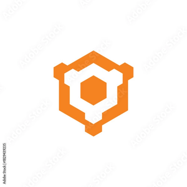 Fototapeta letter y core hexagonal cube energy arrows logo vector