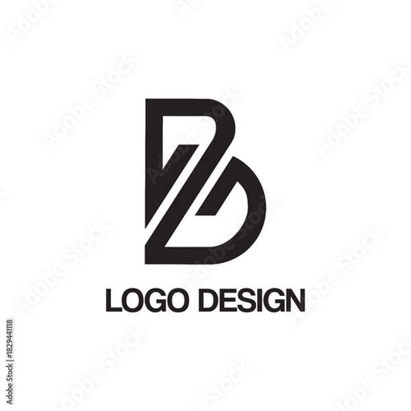 Fototapeta b minimalist logo design template