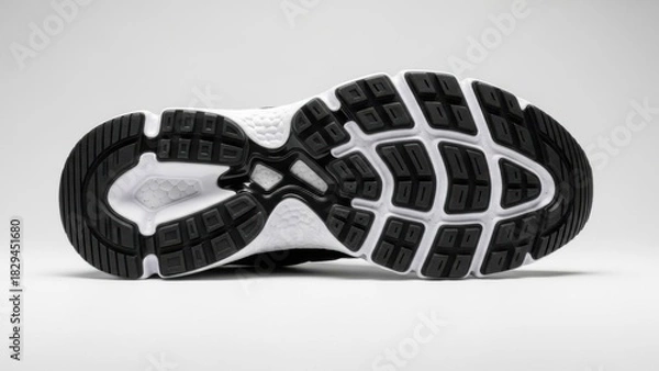 Obraz Running shoe sole showing grip and traction pattern