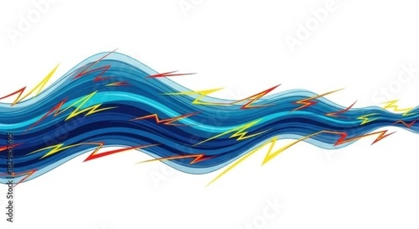 Obraz Dynamic Flowing Blue Stream with Vibrant Zaps