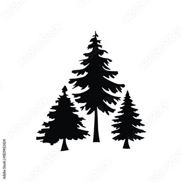 Fototapeta christmas tree set