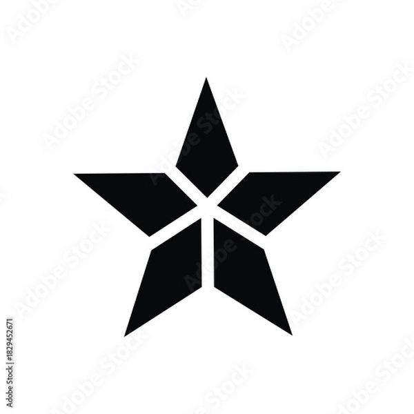 Obraz silver star on white background