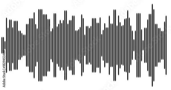 Fototapeta Sound wave or voice message icon music waveform track
