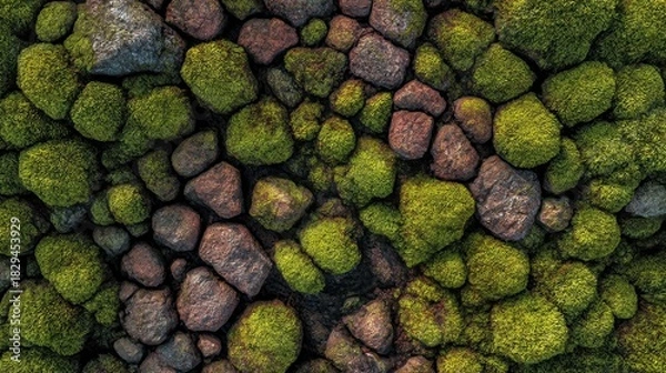 Obraz green stone wall