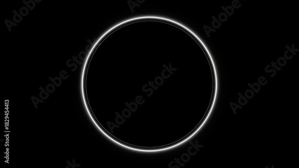Obraz Hypnotic White Glowing Circle with Internal Particle Effect