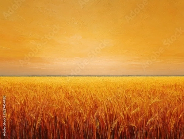 Obraz wheat field and sunset