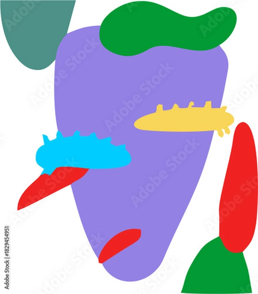 Obraz Abstract face illustration with colorful geometric shapes a modern vector design isolated on white background