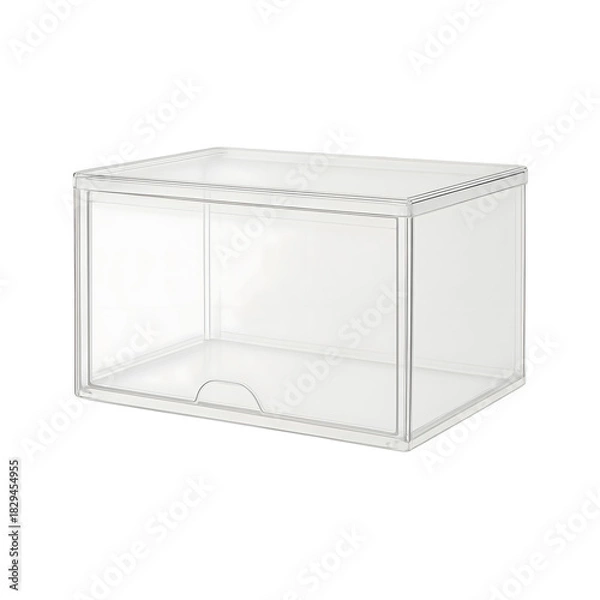 Obraz Transparent Display Case on White Background