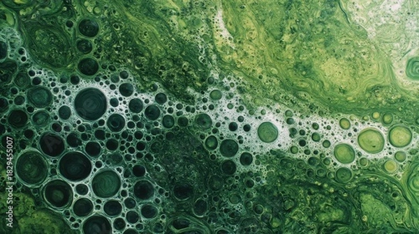 Obraz water drops on green background