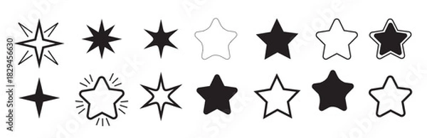 Fototapeta star icon collection different stars set vector